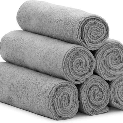 Microfiber Gym Towels, Yoga Towel for Home and Gym Bag, 16 Inch x 27 Inch, 6 Pack