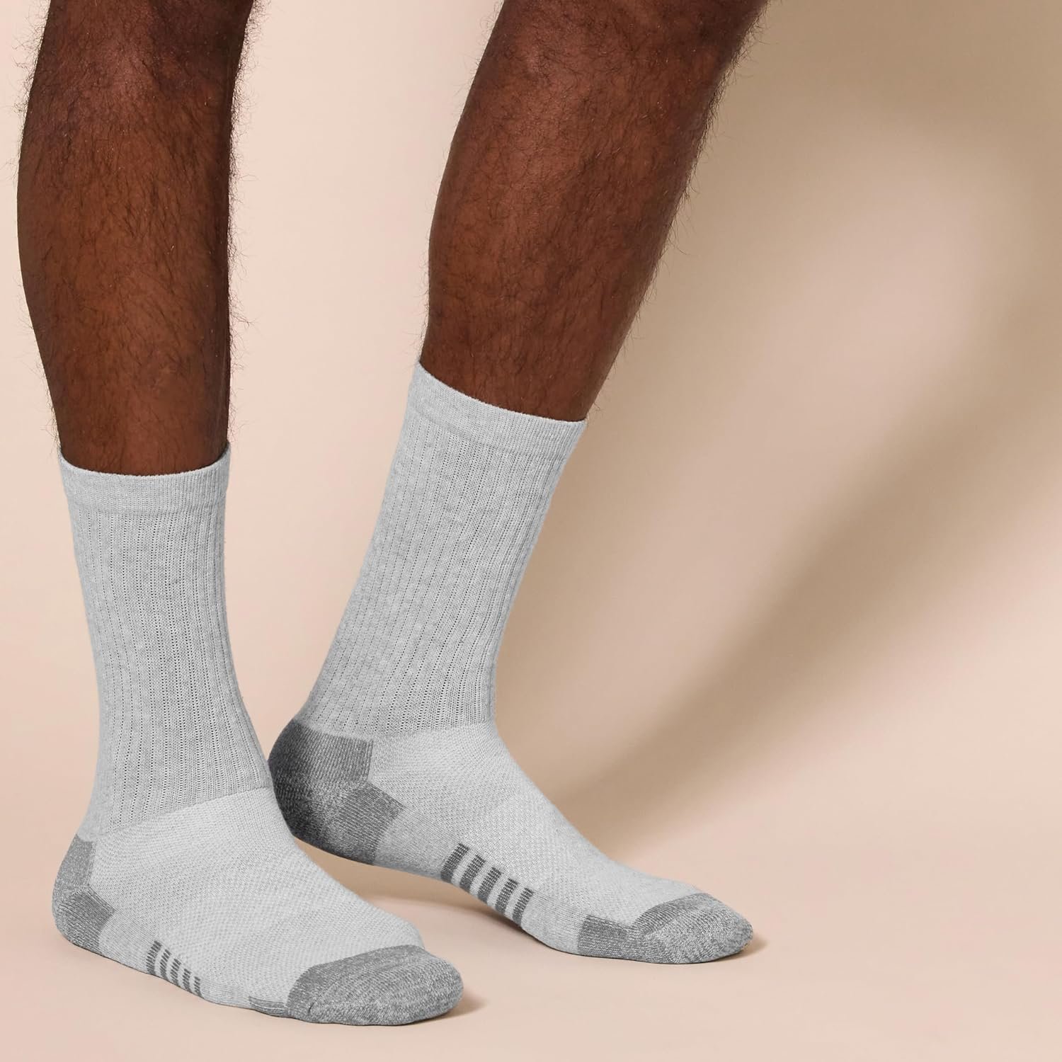 Men's Performance Cotton Moisture Control Socks, Athletic Crew, Breathable, 6 Pairs - Image 2