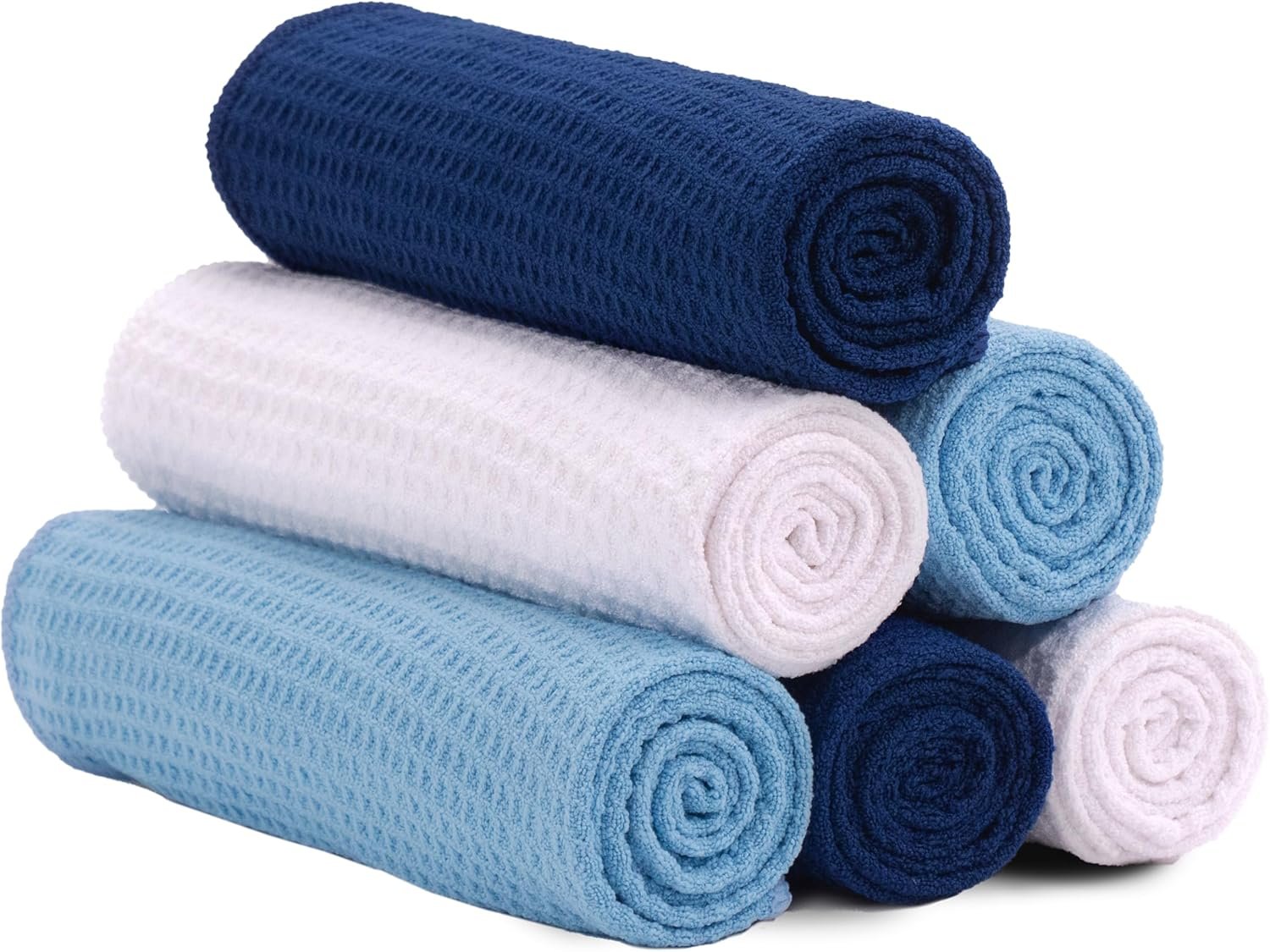 Microfiber Gym Towels, Yoga Towel for Home and Gym Bag, 16 Inch x 27 Inch, 6 Pack