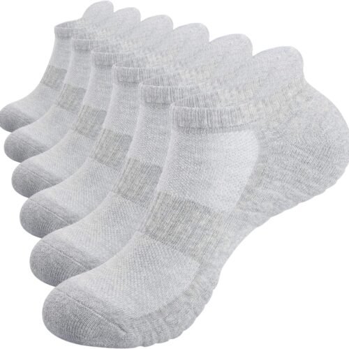 Mens Socks,6 Pairs Anti-Blister Cushioned Breathable Cotton Athletic Ankle Running Sports Women Sock