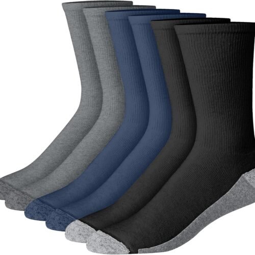 mens Max Cushioned Crew Socks, Moisture-wicking With Odor Control, Multi-packCrew Sock