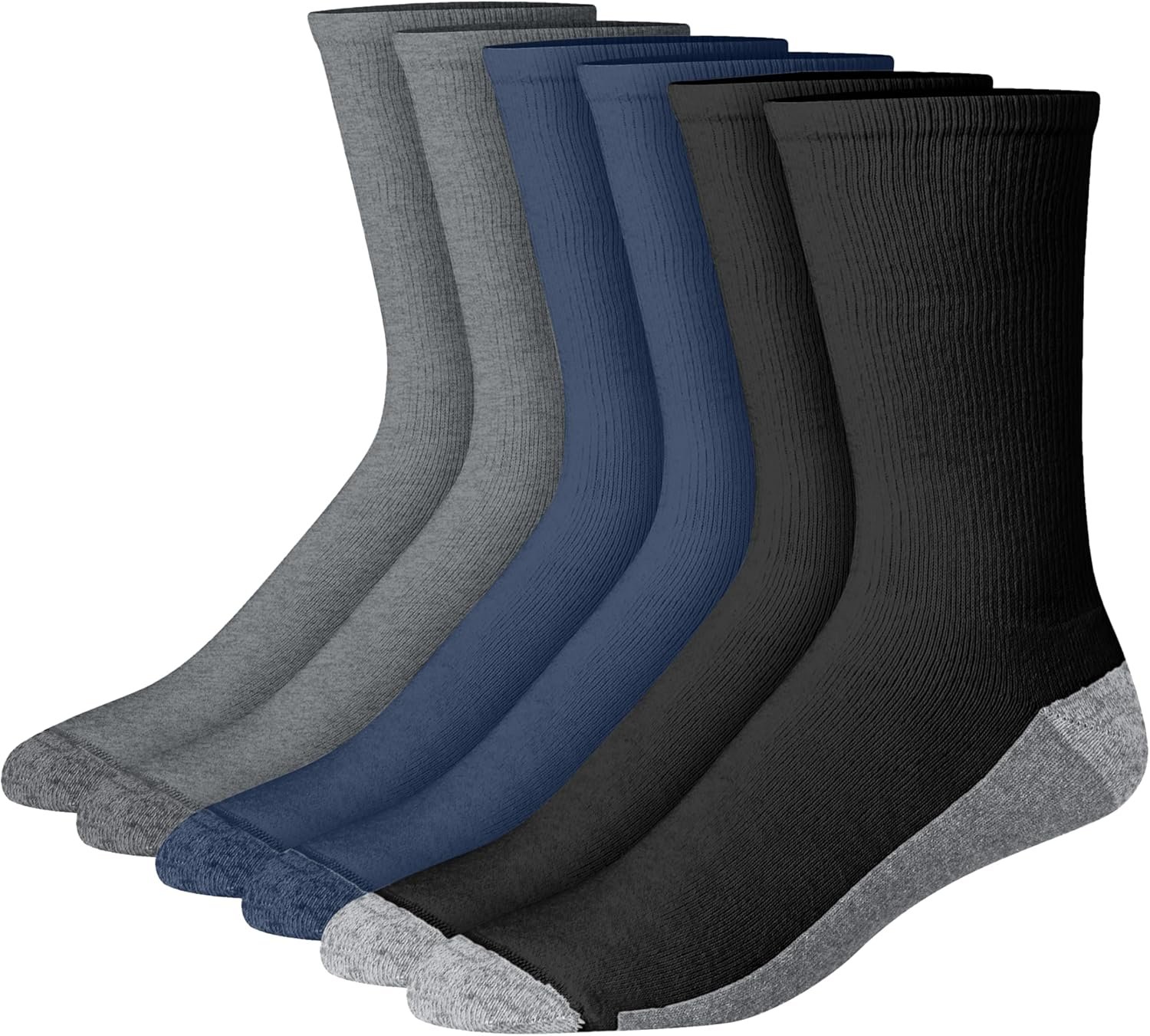 mens Max Cushioned Crew Socks, Moisture-wicking With Odor Control, Multi-packCrew Sock