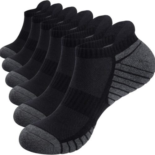 Mens Socks,6 Pairs Anti-Blister Cushioned Breathable Cotton Athletic Ankle Running Sports Women Sock